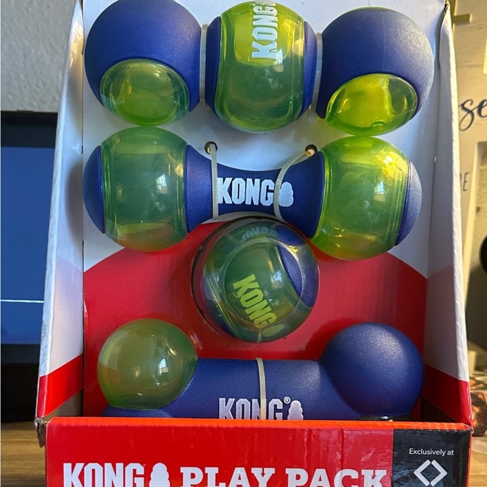 KONG Play Pack Kids Toy - Blue and Yellow